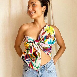 Hand Embroided Bow Top